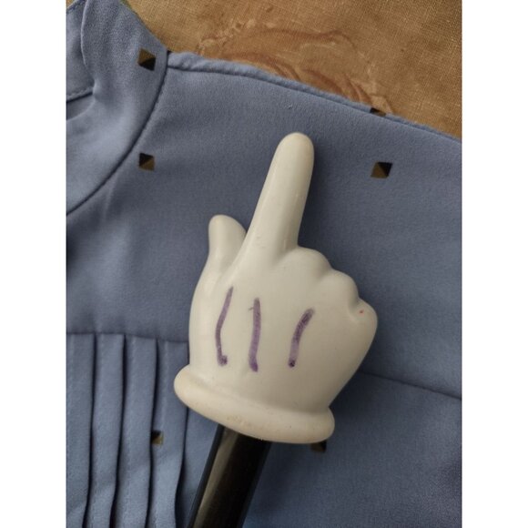 Ann Taylor Blouse Womens Size Medium blue Button-Down Shirt print ruffle pleated - Picture 4 of 11